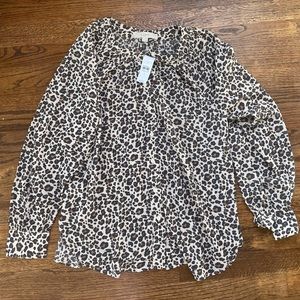 Ann Taylor LOFT Leopard Print Blouse size small new with tag